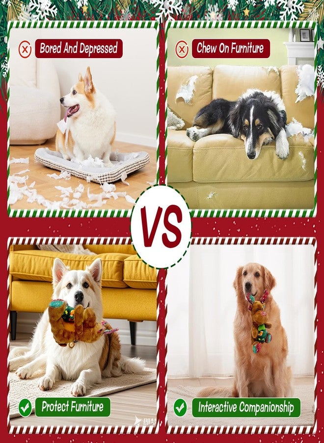 Hlimior Christmas Dog Toys Squeaky Reindeer Dog Toys with Cute Xmas Tree Interactive Durable Plush Toys for Puppies, Small, Middle, Large Dogs Teething, Training & Chewing - Image 4